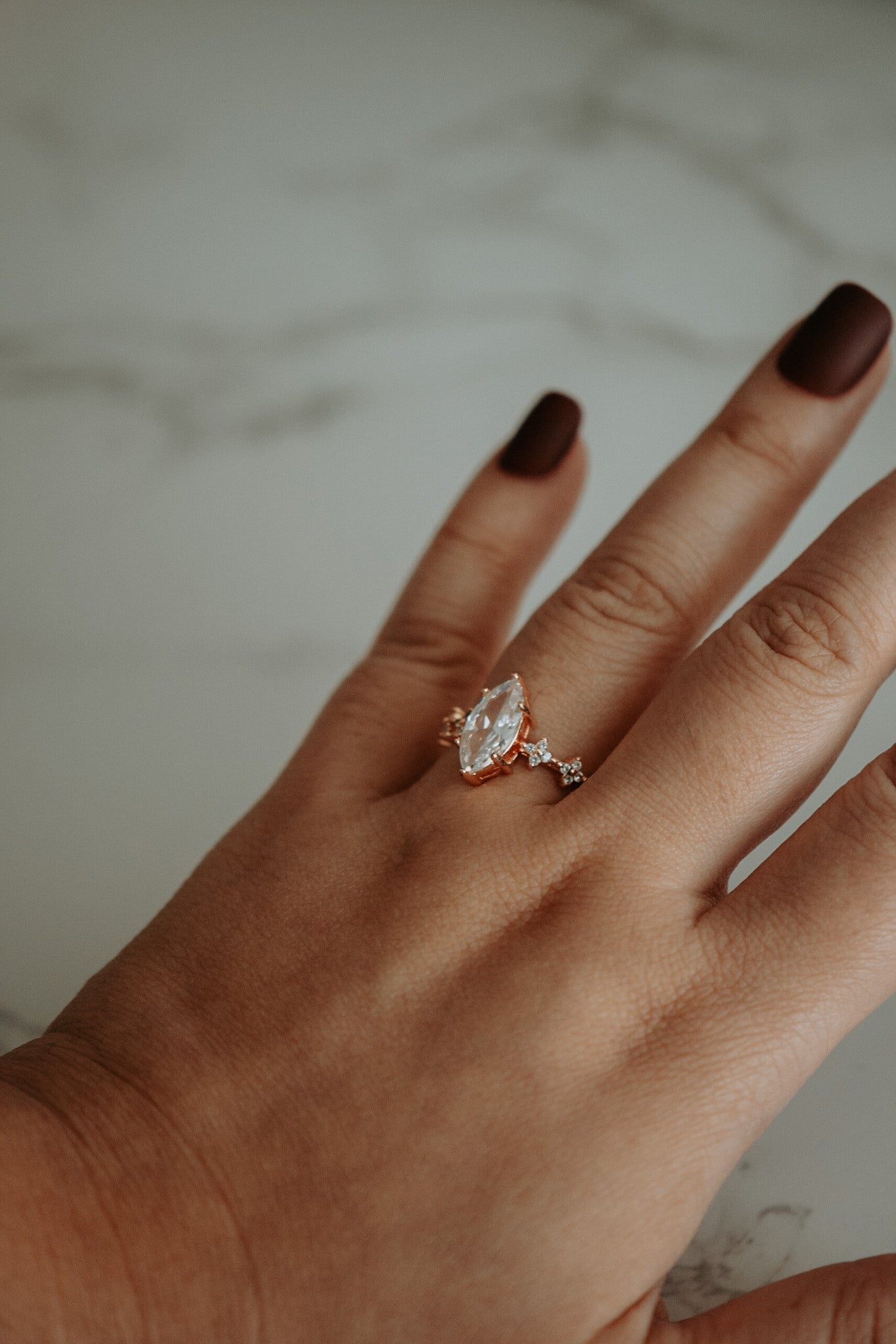 Dakota Marquise Cut Sterling Silver Ring