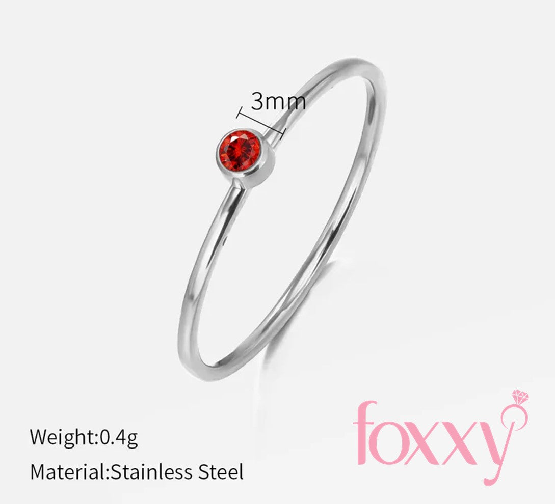 Simple Style Round Stainless Steel Plating Rhinestones Rings