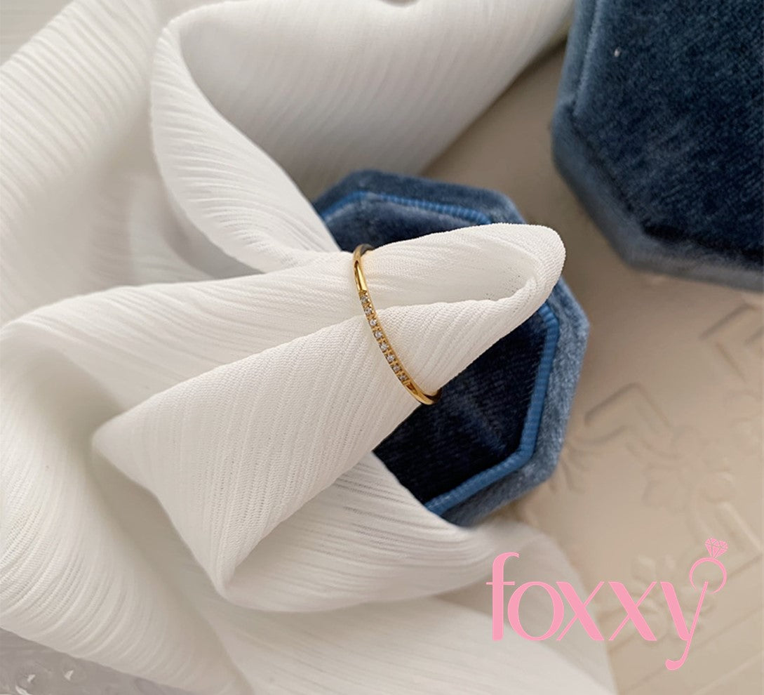 Simple Style Round Titanium Steel Gold Plated Artificial Diamond Rings