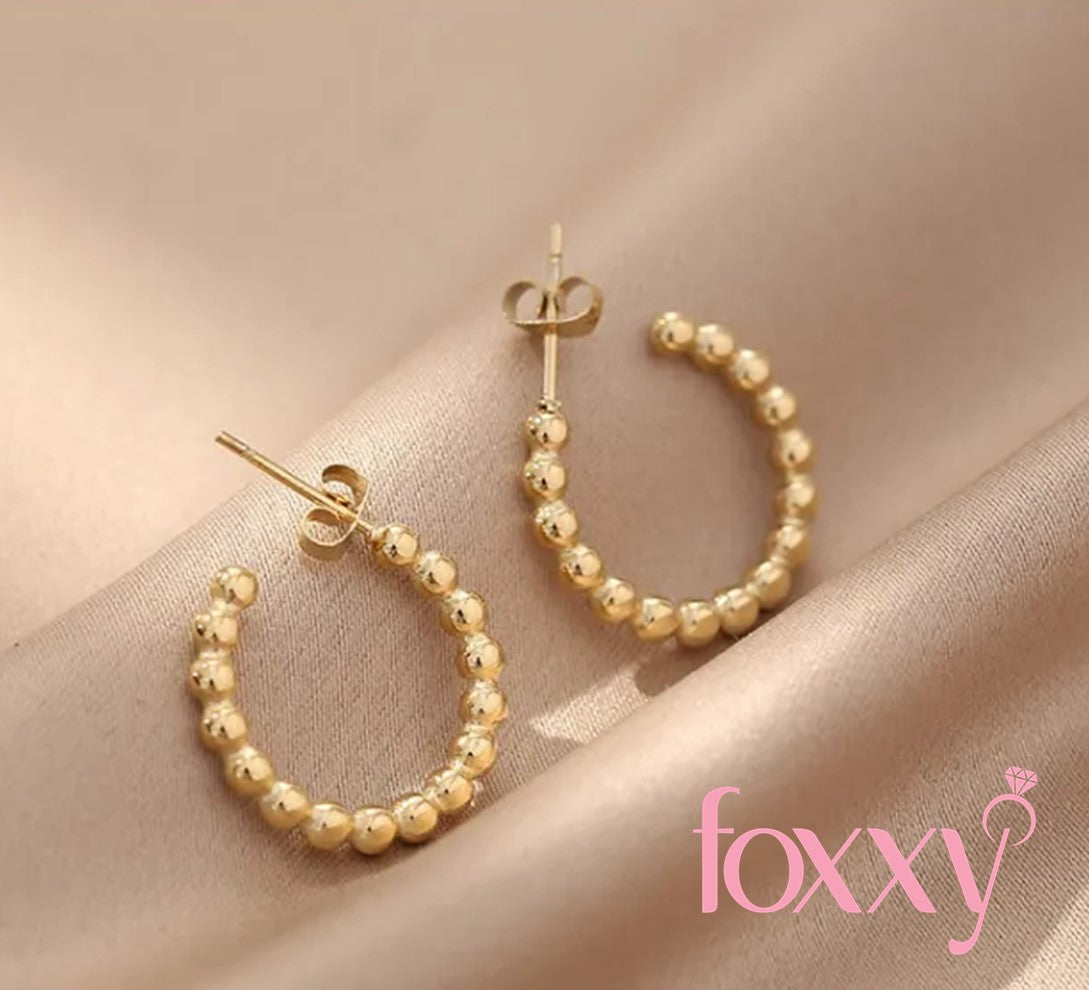 Retro C Shape Titanium Steel Plating Hoop Earrings