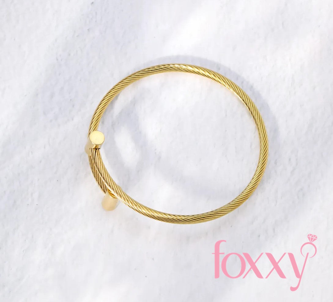 Simple Style Geometric Stainless Steel Gold Plated Bangle