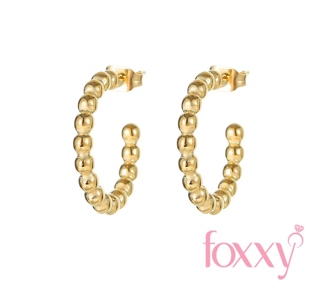 Retro C Shape Titanium Steel Plating Hoop Earrings