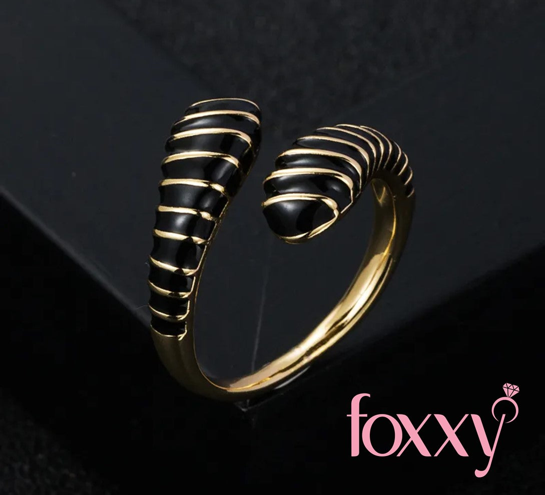 creative copper gold-plated color oil drip snake ring fashion open ring