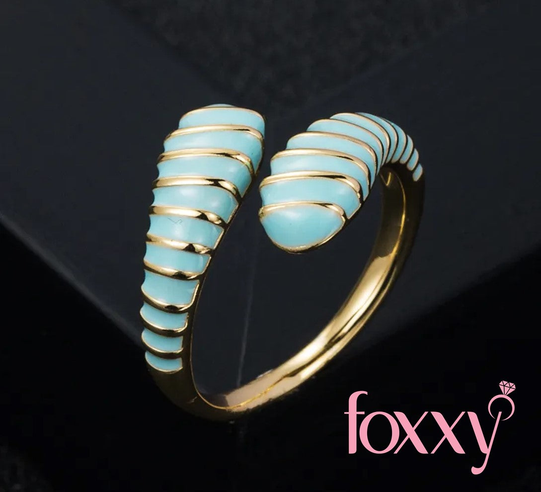 creative copper gold-plated color oil drip snake ring fashion open ring