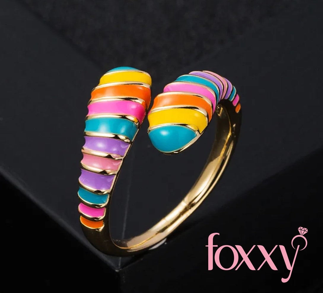 creative copper gold-plated color oil drip snake ring fashion open ring