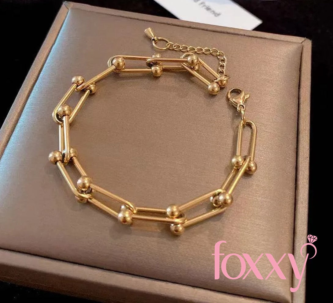 Titanium Steel Gold Plated Bracelets 1 Piece