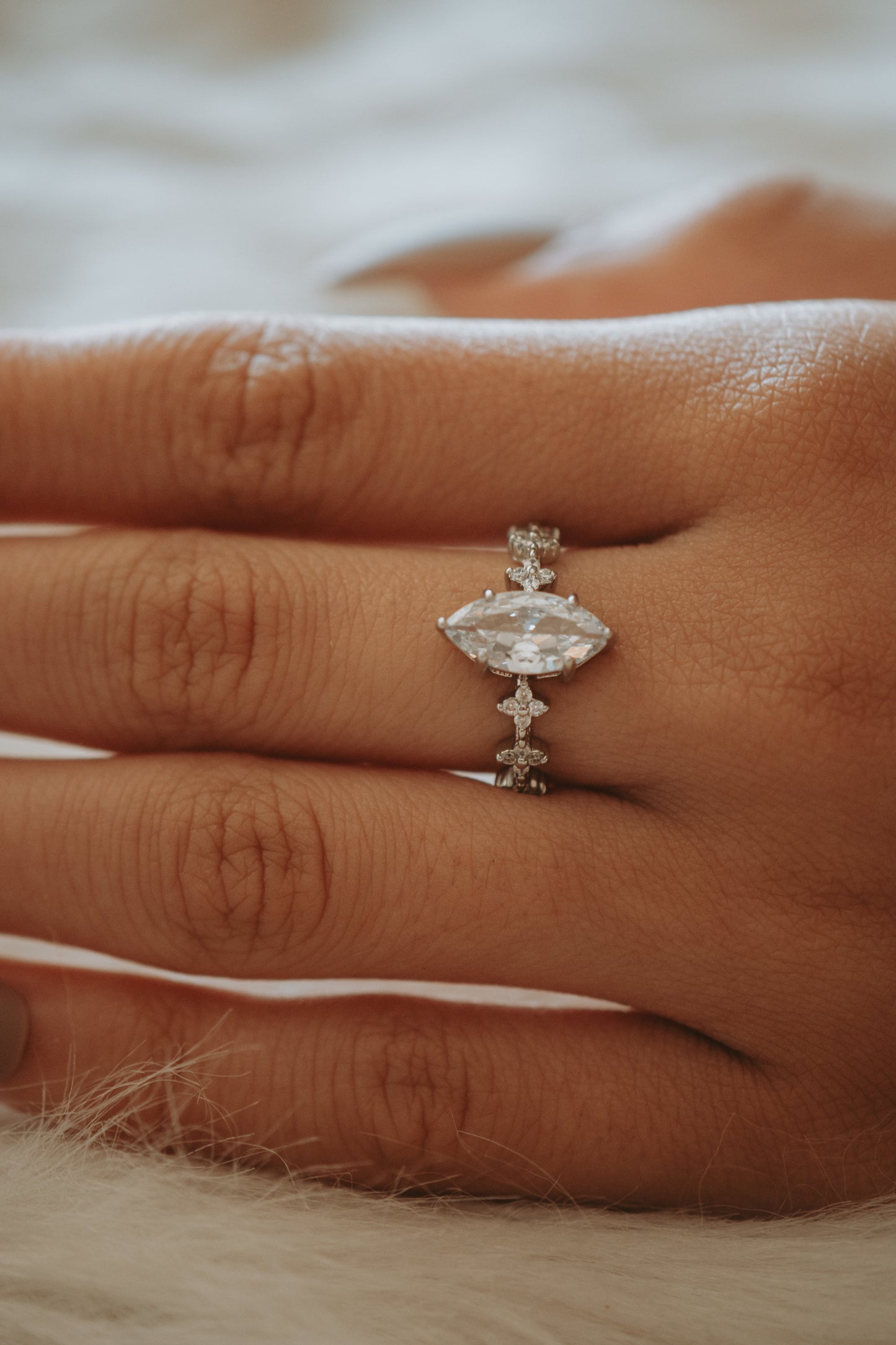 Dakota Marquise Cut Sterling Silver Ring