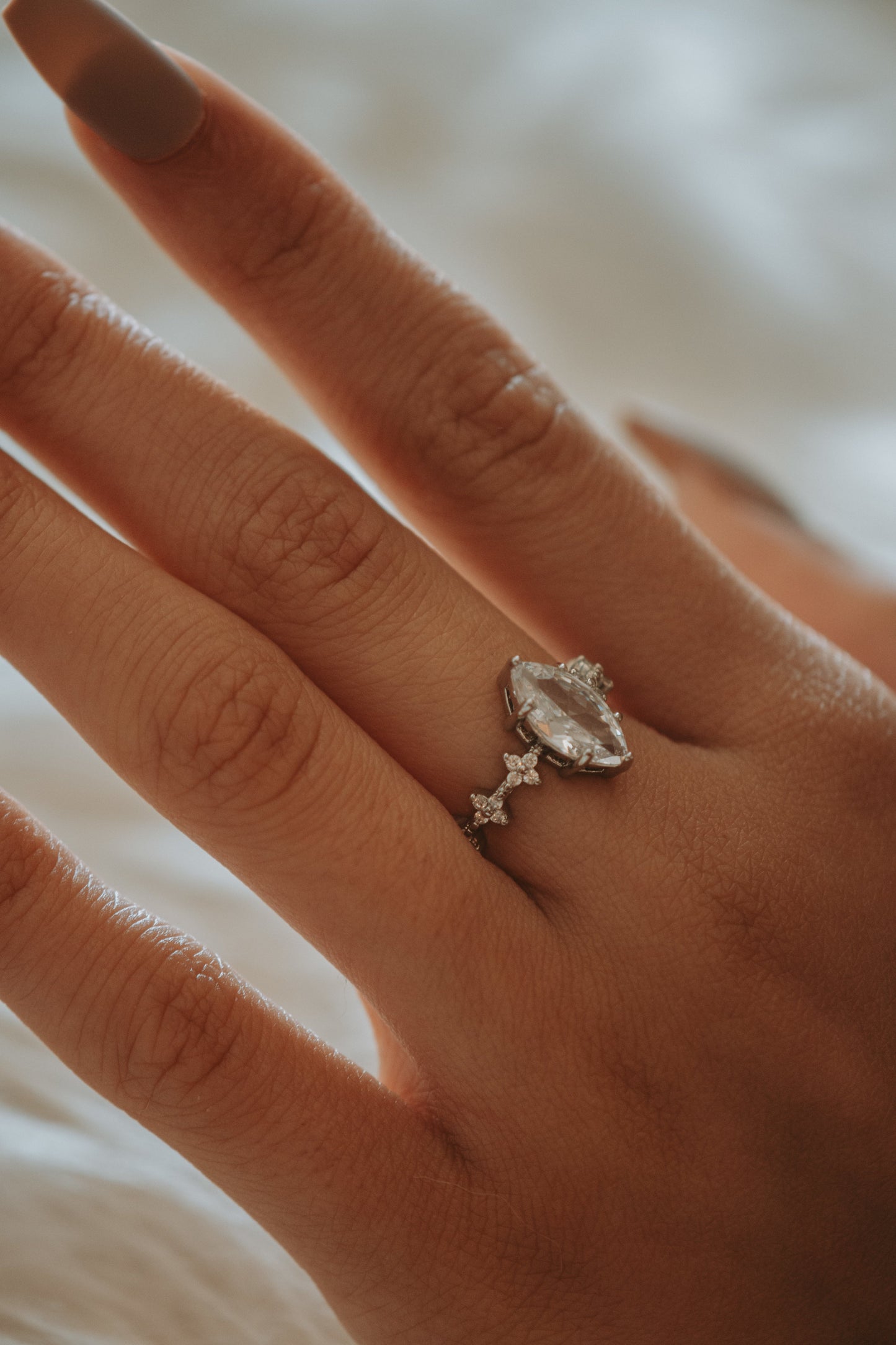 Dakota Marquise Cut Sterling Silver Ring