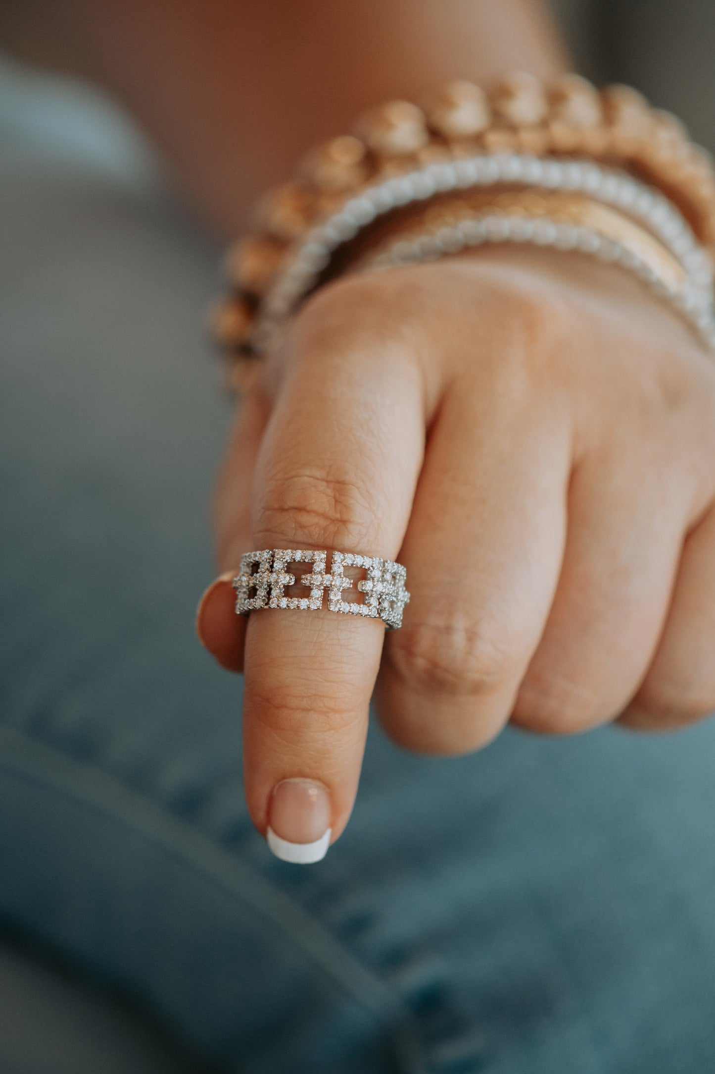 Ashton Intersecting Links Sterling Silver Ring