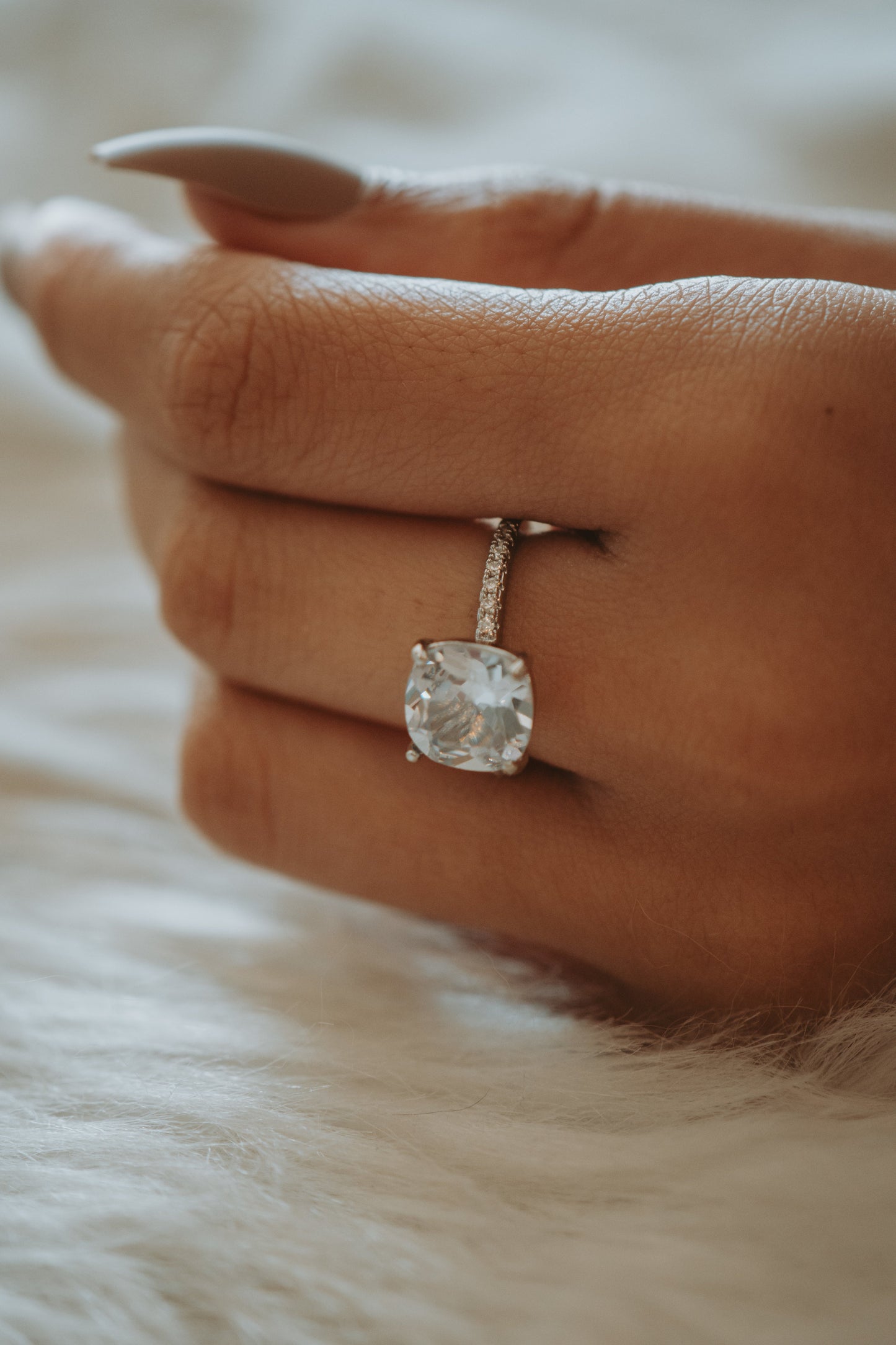 Channing Cushion Cut Cubic Zirconia Sterling Silver Ring