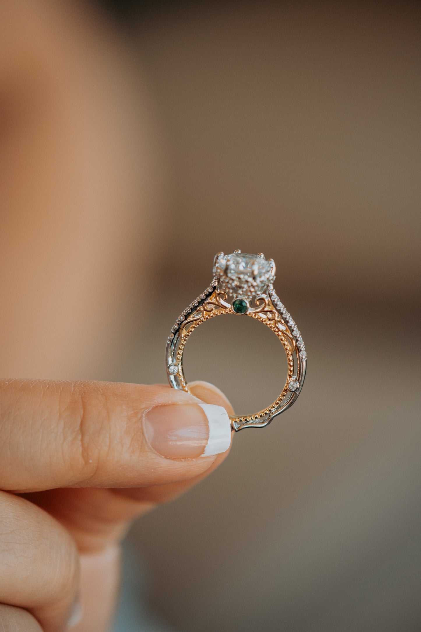 Bliss Cubic Zircon Gold Accent Sterling Silver Ring