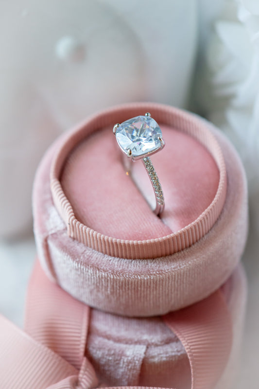 Channing Cushion Cut Cubic Zirconia Sterling Silver Ring