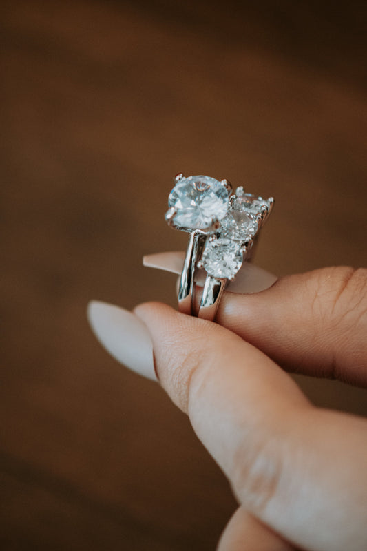 Wait for You Sterling Silver Ring Set