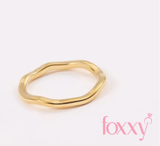 Lexie Dainty Trendy Stainless Steel Ring in 18K Gold Plating