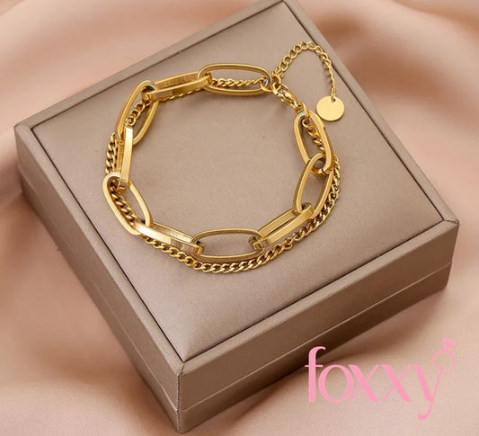 Fashion Lotus Titanium Steel Plating Bracelet