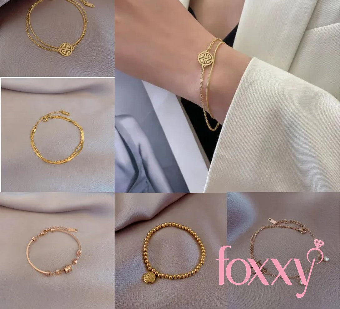 Titanium Steel Gold Plated Bracelets 1 Piece