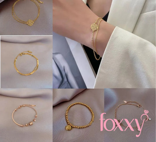 Titanium Steel Gold Plated Bracelets 1 Piece