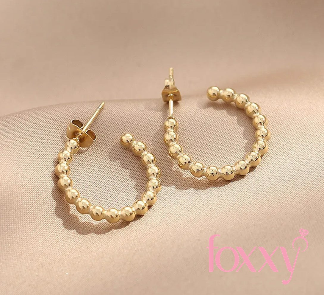 Retro C Shape Titanium Steel Plating Hoop Earrings