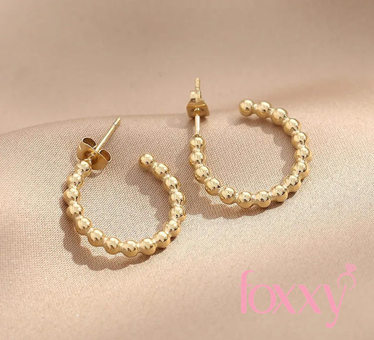 Retro C Shape Titanium Steel Plating Hoop Earrings