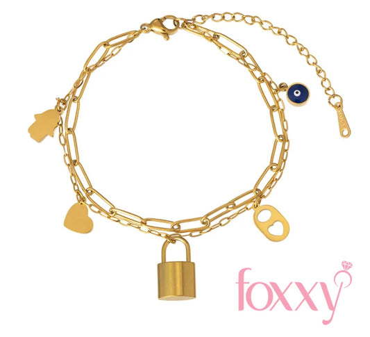 Simple Style Heart Shape Titanium Steel Plating Bracelet