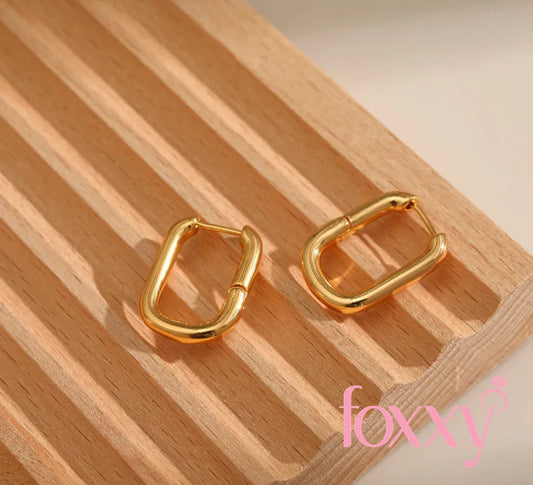 Retro U Shape Copper Gold Plated Hoop Earrings