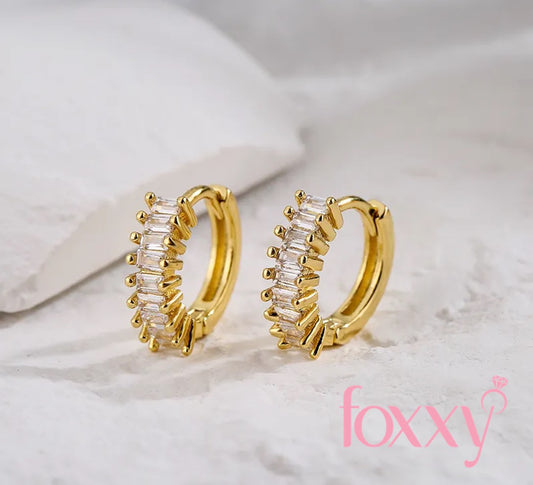 fashion geometric circle Copper Gold-Plated Micro Inlaid Zircon Earrings