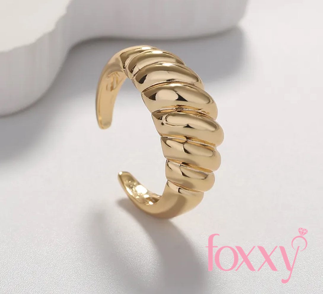 Simple Style Solid Color Brass Gold Plated Open Ring