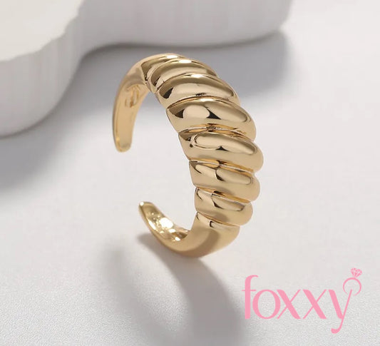 Simple Style Solid Color Brass Gold Plated Open Ring