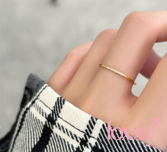 Simple Style Round Titanium Steel Gold Plated Artificial Diamond Rings