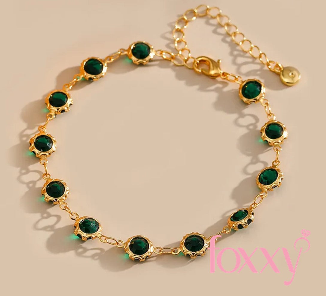 Fashion Geometric Brass Gold Plated Zircon Bracelets 1 Piece