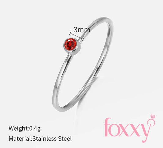 Simple Style Round Stainless Steel Plating Rhinestones Rings