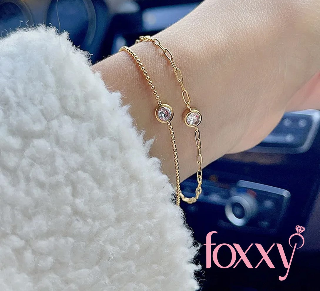 Fashion Round Titanium Steel Inlay Zircon Bracelets 1 Piece