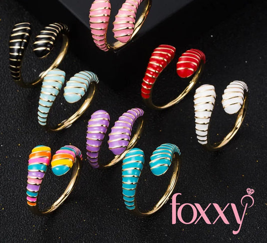 creative copper gold-plated color oil drip snake ring fashion open ring