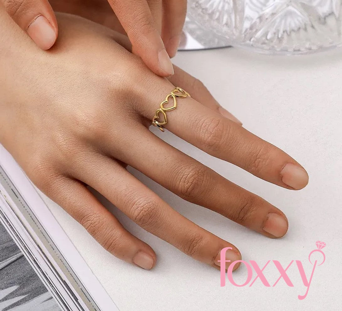 Sweet Heart Shape Titanium Steel Open Ring Plating Stainless Steel Rings