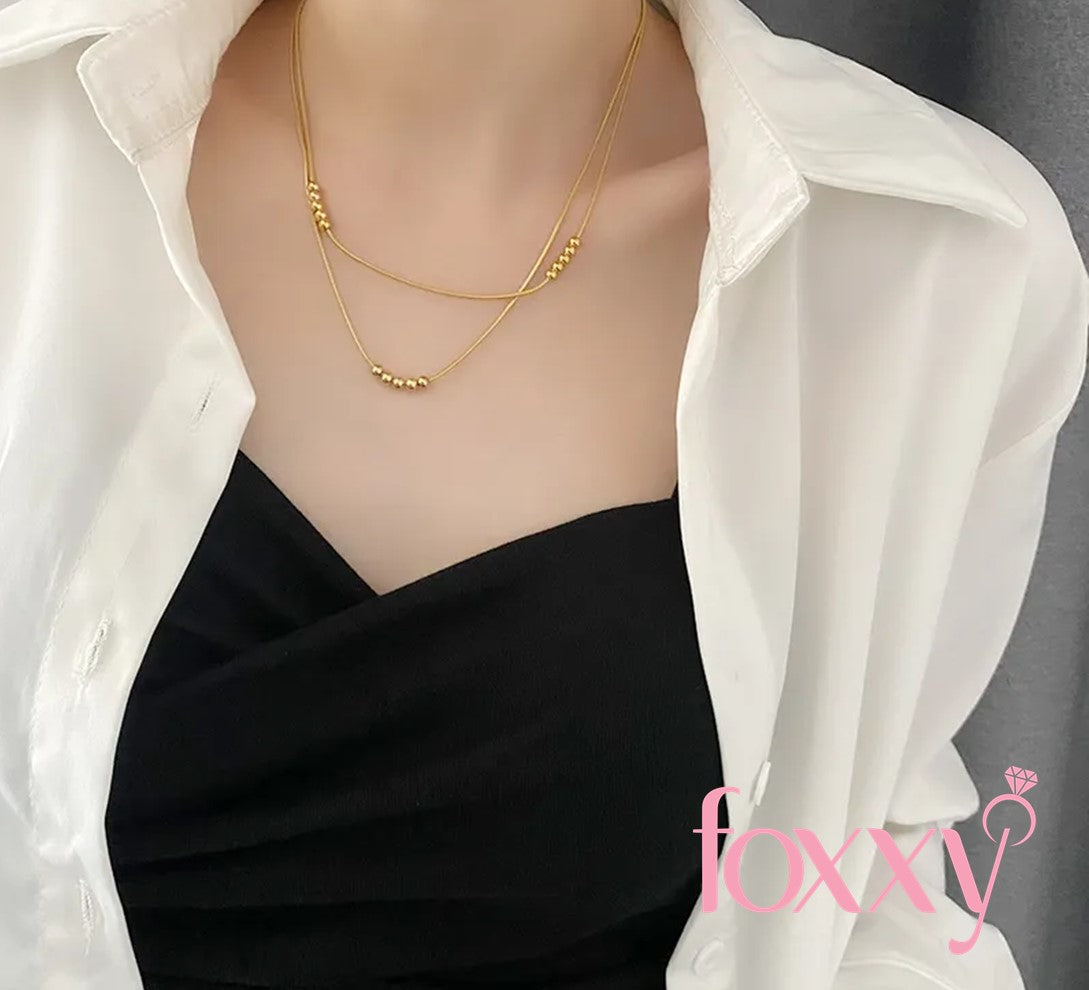 Fashion Solid Color Titanium Steel Layered Necklaces 1 Piece