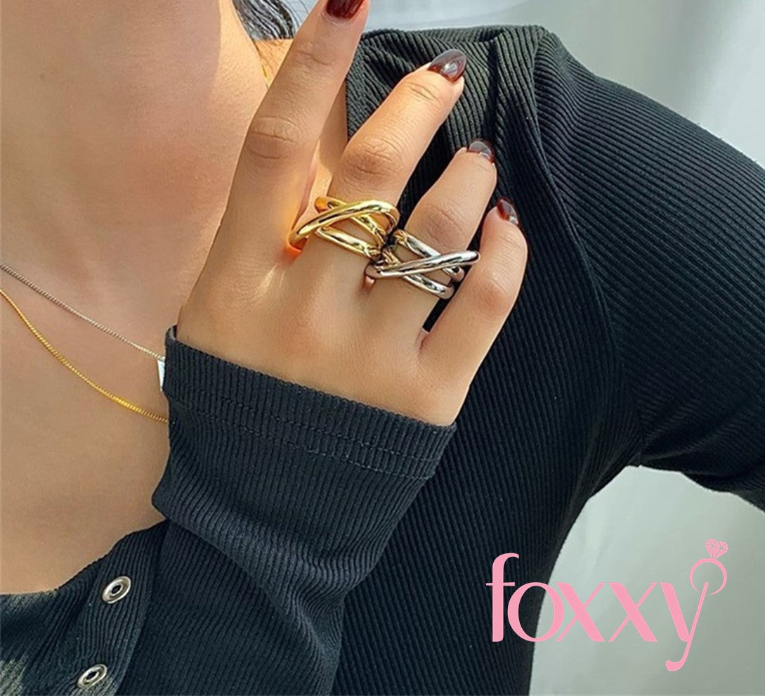 Fashion Women's New Creative Open Gold-Plated Stainless Steel Ring