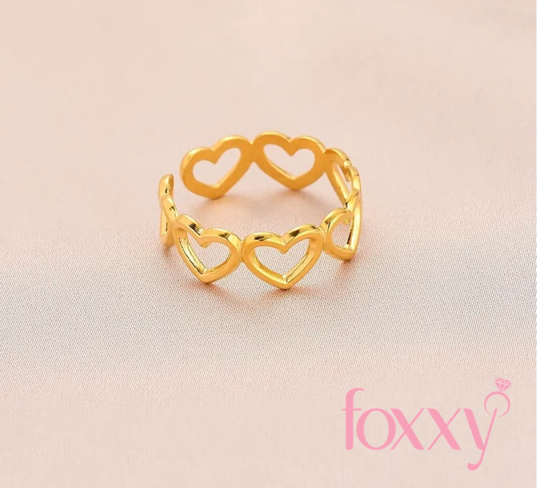 Sweet Heart Shape Titanium Steel Open Ring Plating Stainless Steel Rings