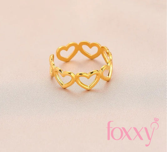 Sweet Heart Shape Titanium Steel Open Ring Plating Stainless Steel Rings