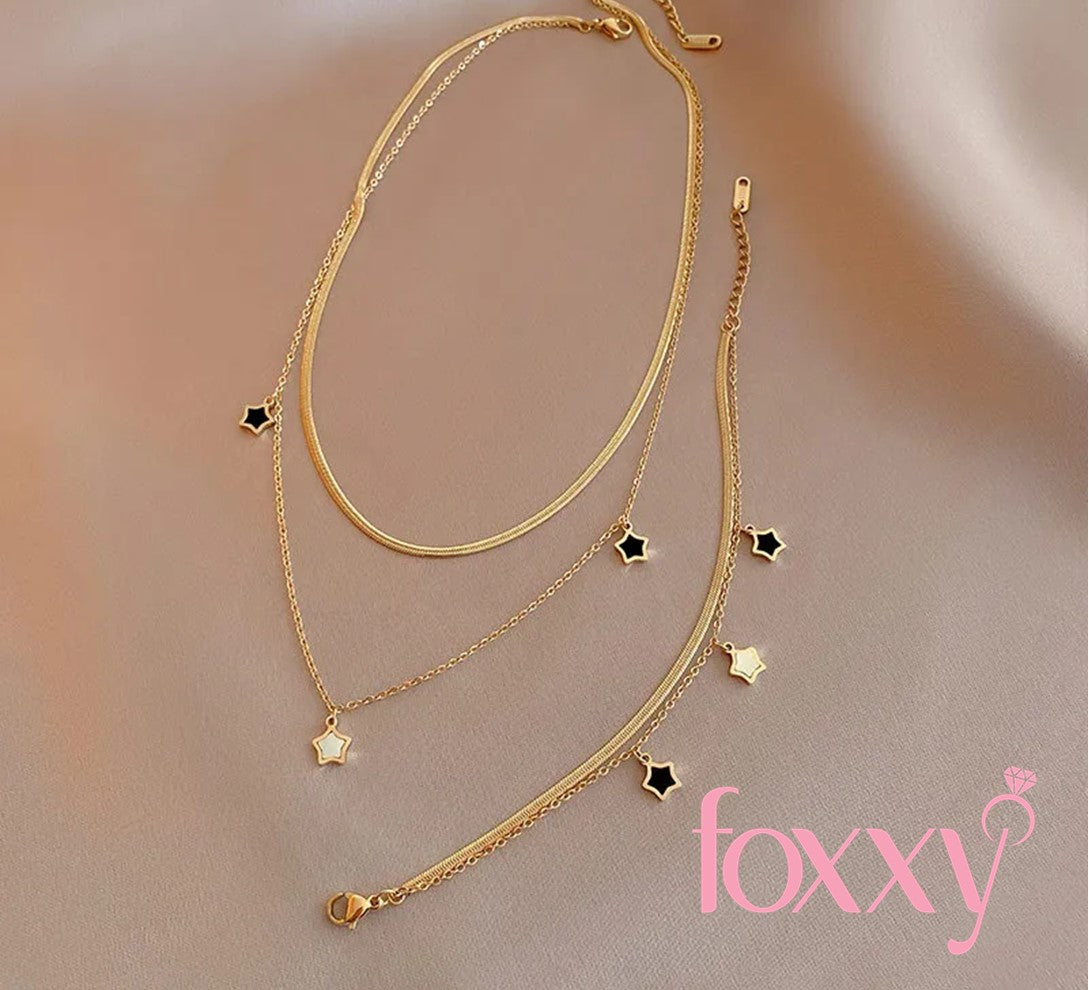 Fashion Star Titanium Steel Enamel Women'S Bracelets Necklace