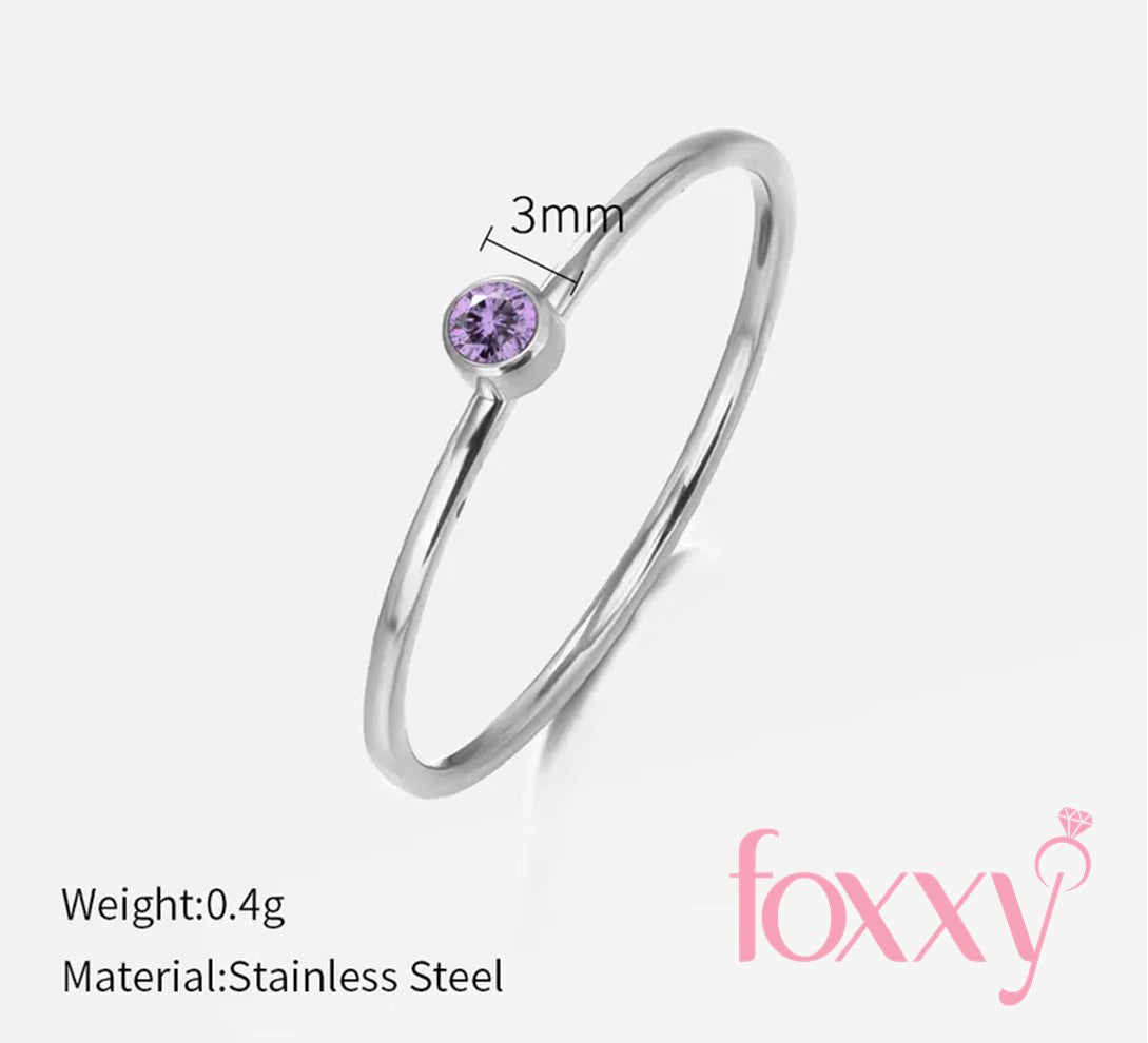 Simple Style Round Stainless Steel Plating Rhinestones Rings