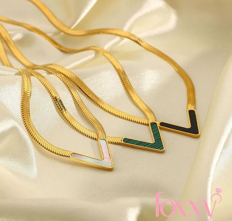 Fashion Letter Titanium Steel Enamel Necklace 1 Piece