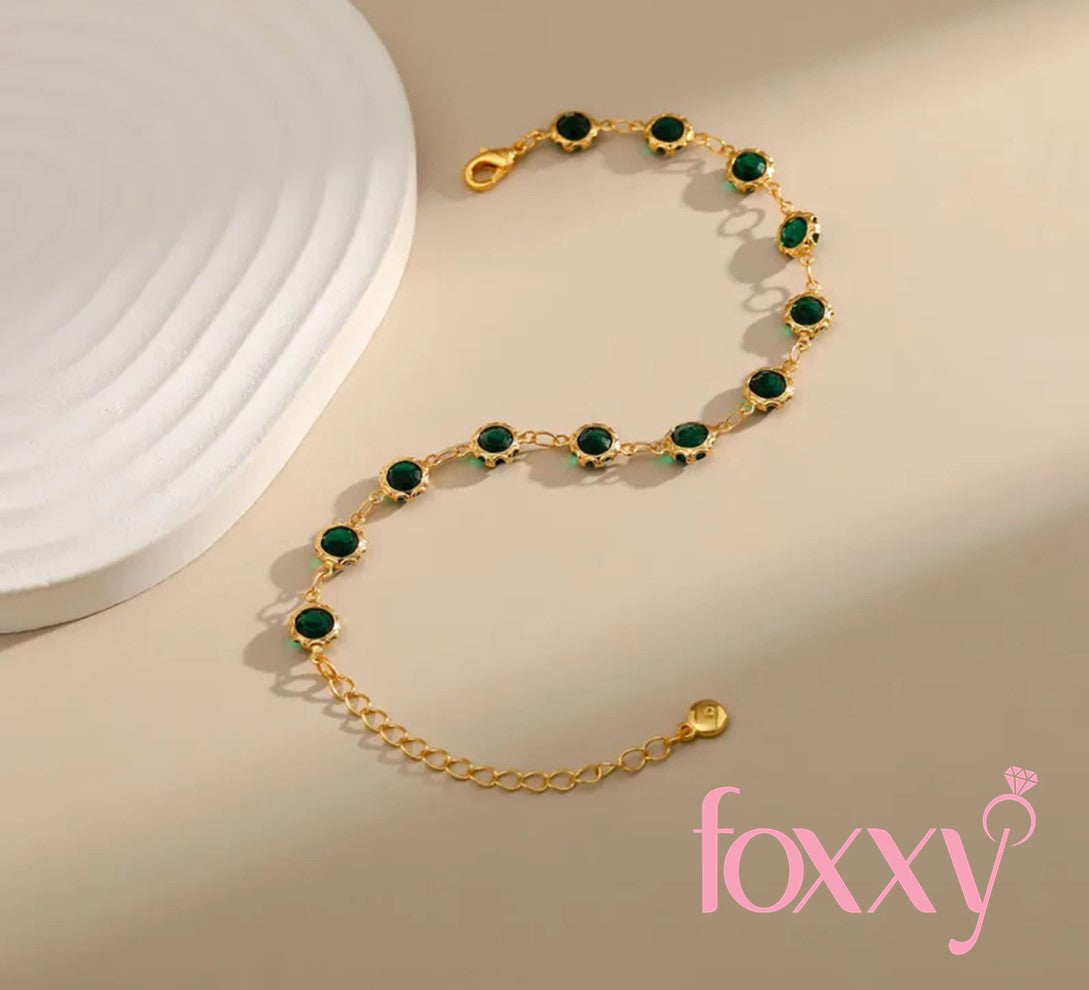 Fashion Geometric Brass Gold Plated Zircon Bracelets 1 Piece