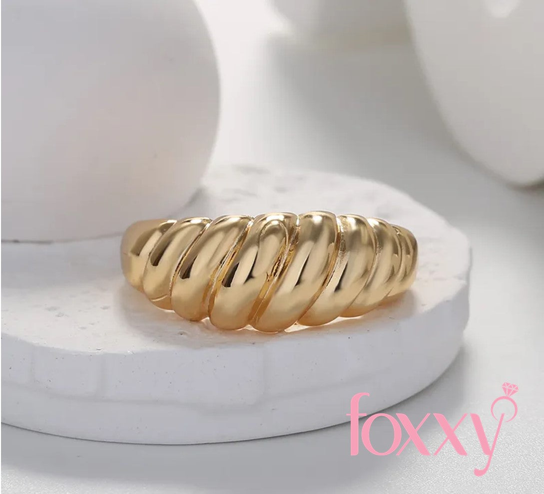 Simple Style Solid Color Brass Gold Plated Open Ring