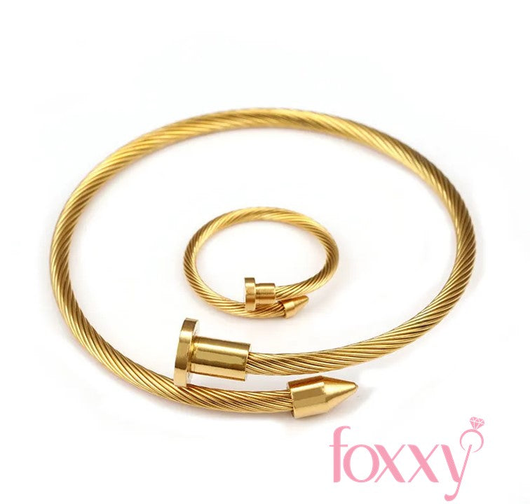 Fashion Geometric Titanium Steel Polishing Bangle 1 Piece