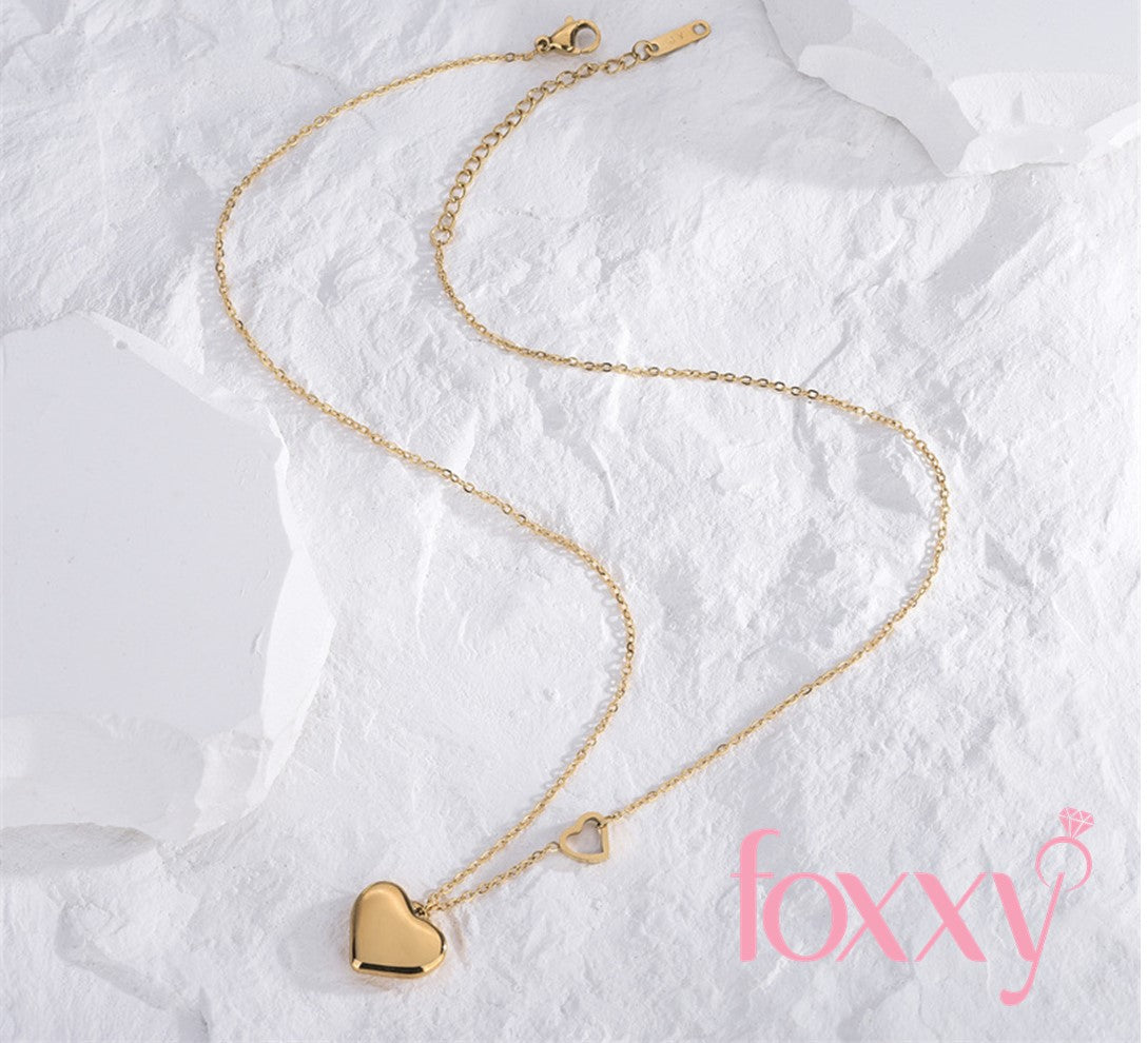 Fashion Heart Shape Titanium Steel Plating Pendant Necklace 1 Piece
