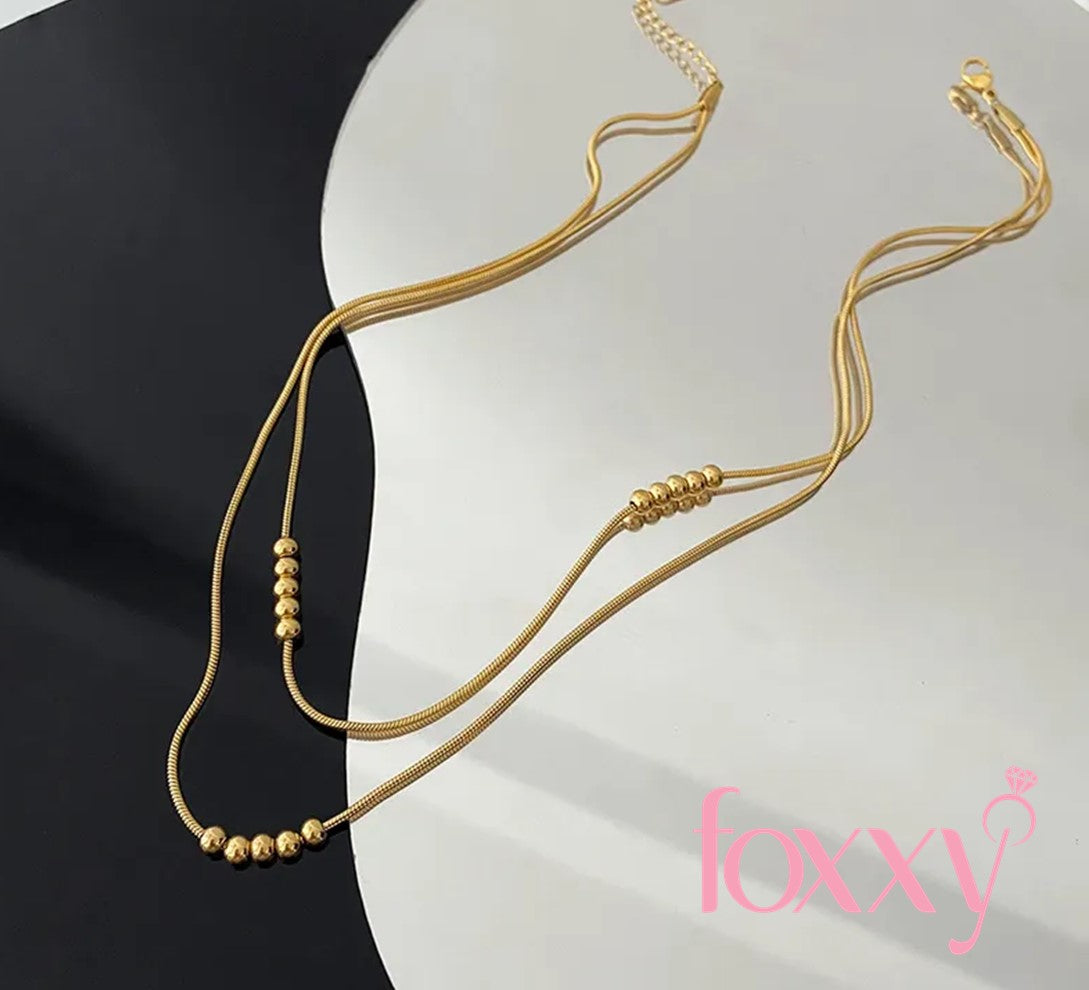 Fashion Solid Color Titanium Steel Layered Necklaces 1 Piece