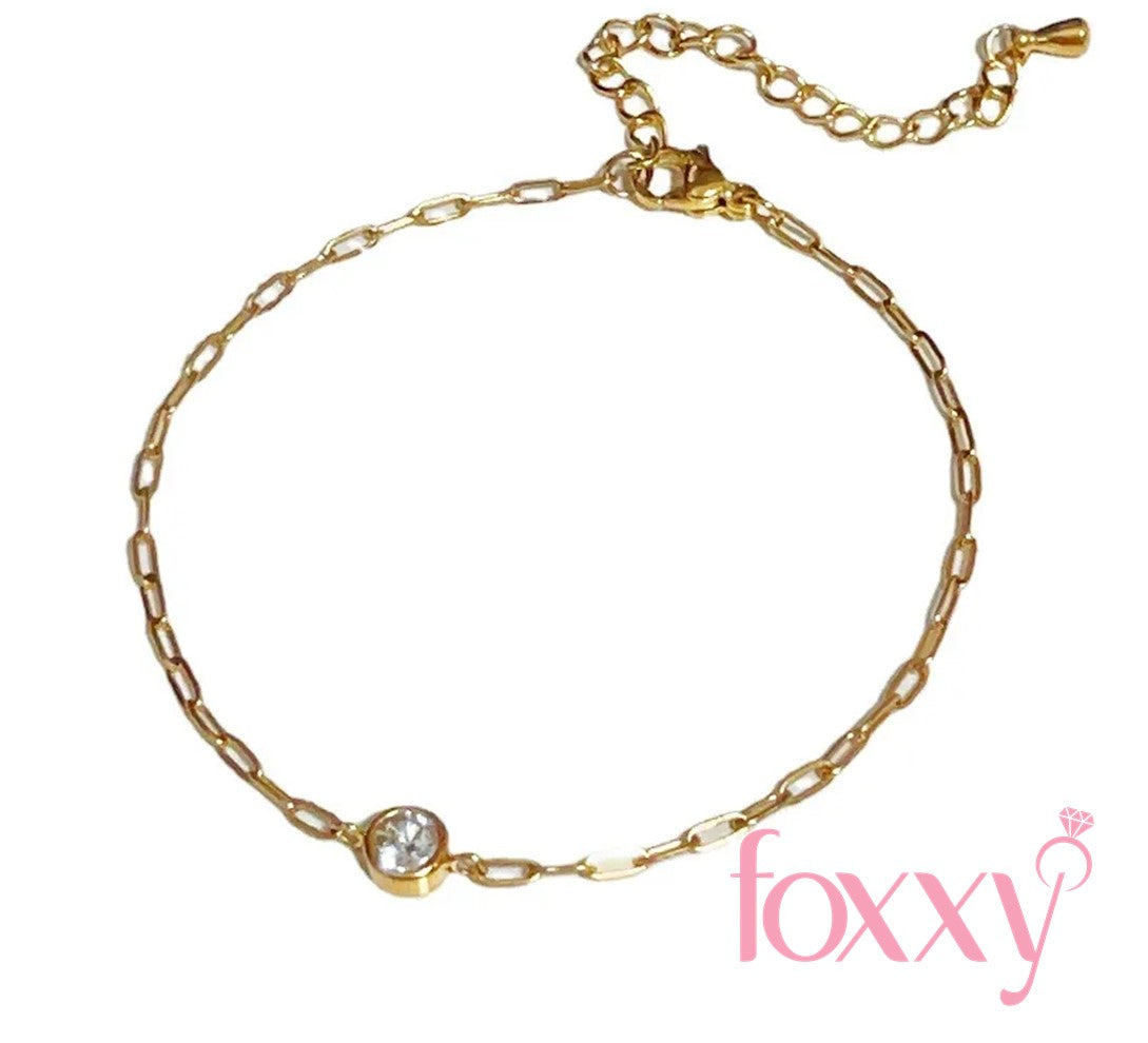 Fashion Round Titanium Steel Inlay Zircon Bracelets 1 Piece