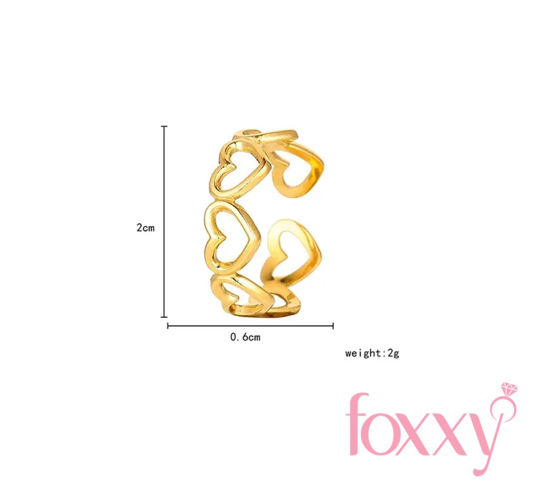 Sweet Heart Shape Titanium Steel Open Ring Plating Stainless Steel Rings