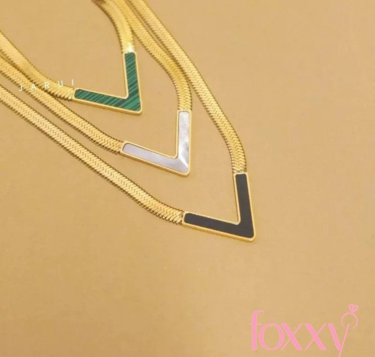 Fashion Letter Titanium Steel Enamel Necklace 1 Piece
