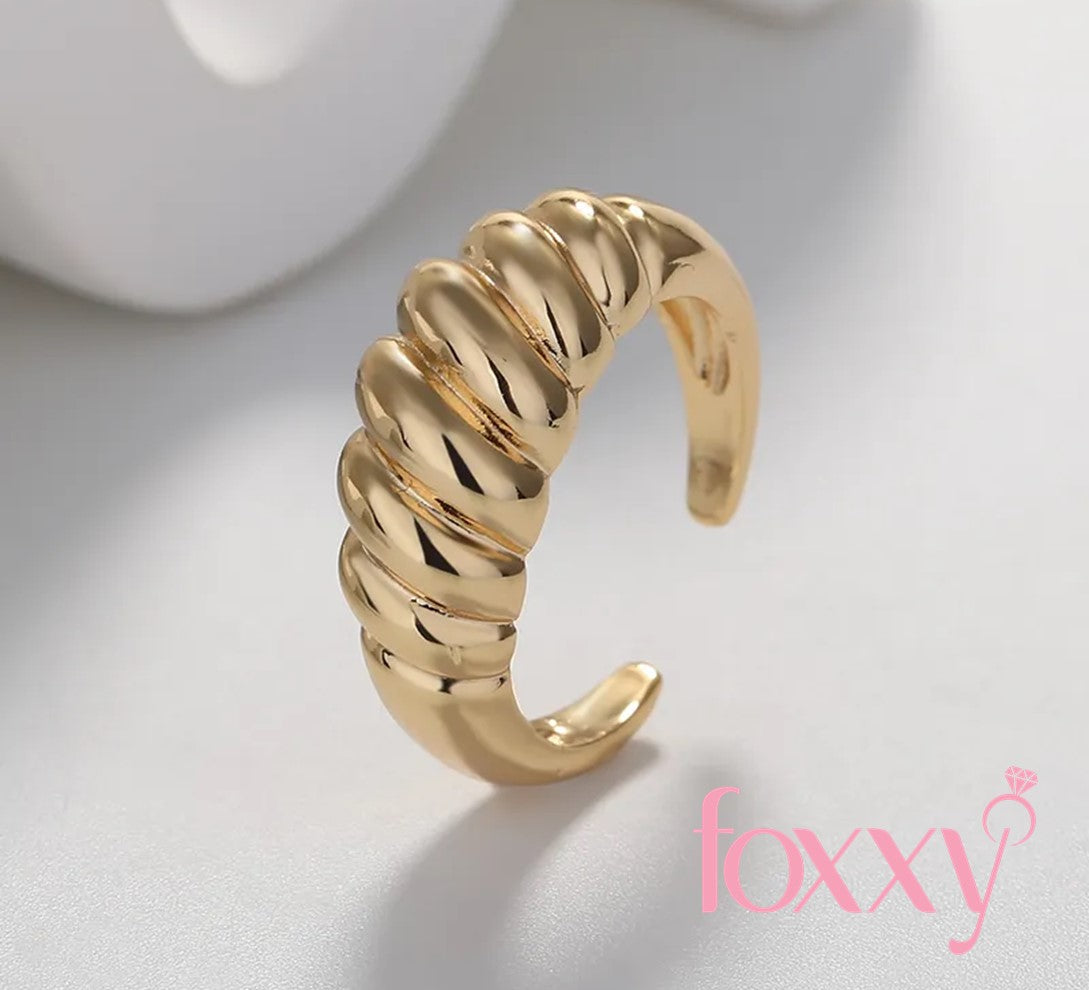 Simple Style Solid Color Brass Gold Plated Open Ring